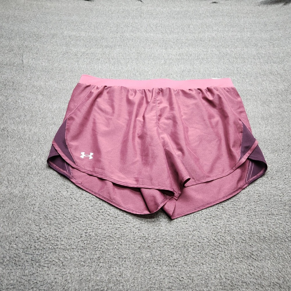 Under Armour Running Shorts Womens‎ XL Pink Excellent HeatGear Athletic Mesh